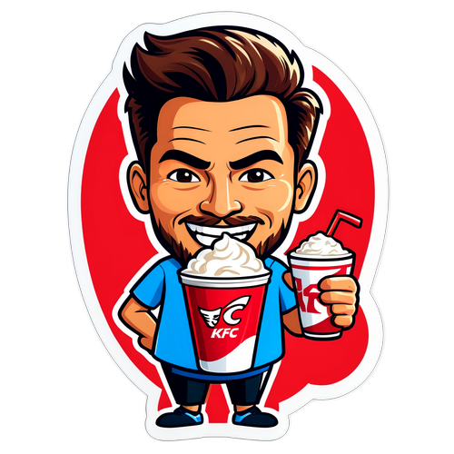 Jan Tuna s obřím KFC pohárem