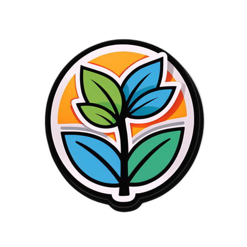 Sticker que representa el crecimiento económico