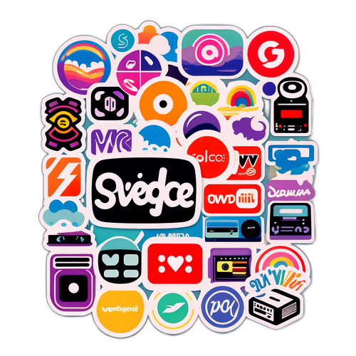 Adesivo rétro ispirato ai loghi dei servizi di streaming
