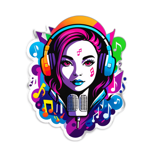 Kreatives Porträt mit Musiknoten