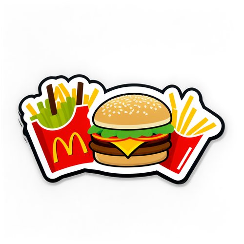 McDonald's logo med en stiliserad dansande hamburgare och pommes frites