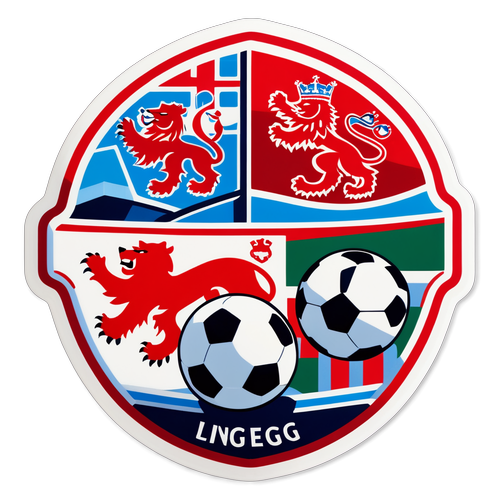 Unlock the Spirit of English Football: Minimalist Sticker Celebrating the Three Lions and Legendary Stadiums!