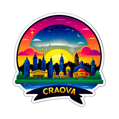 Craiova ikonikus látképének illusztrációja