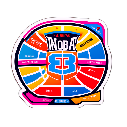 Masayang Sticker ng Basketball Court