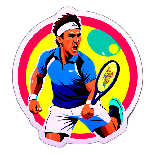 Un sticker cu Lorenzo Biliboc pe un fundal animat