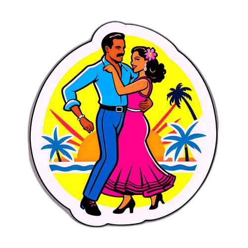 Autocollant de danse salsa vintage à Porto Rico