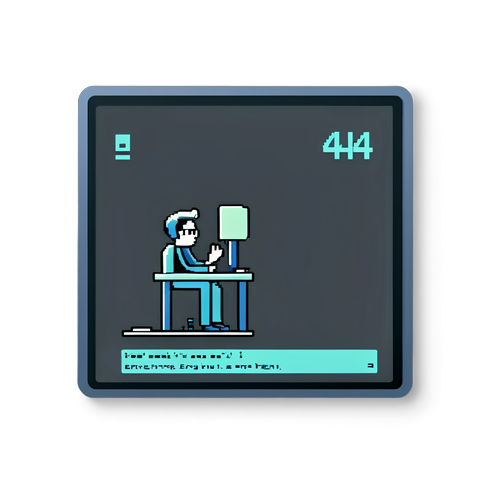 Futuristic Error 404 Terminal Sticker