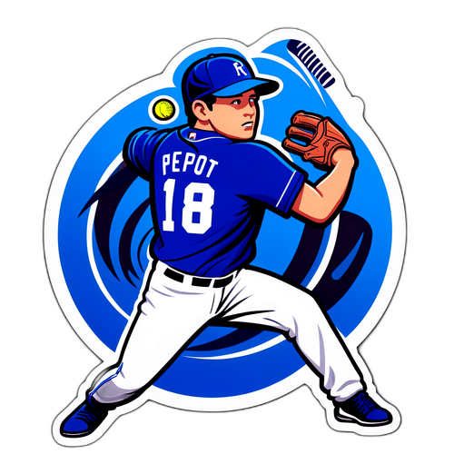 Dynamic Baseball Pitcher Sticker