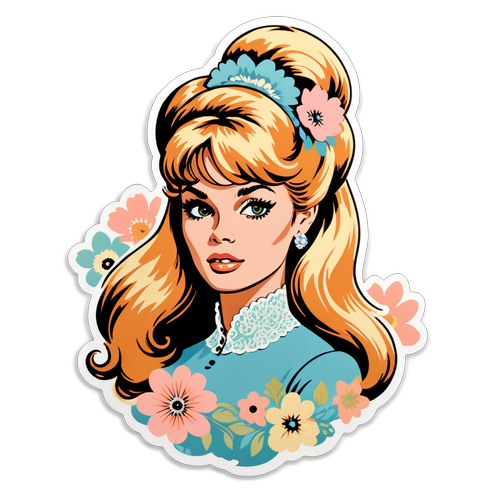 En vintage-inspirert klistremerke av Brigitte Bardot