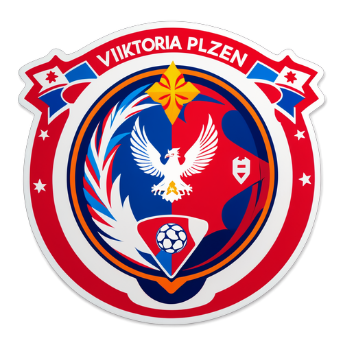 Viktoria Plzen logóval díszített rendkívül részletes matrica