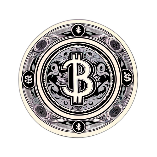 Adesivo de Moeda com Padrões Artísticos