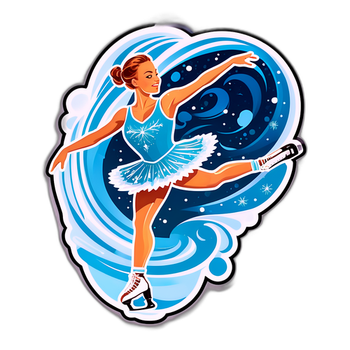 Καλλιτεχνική απεικόνιση της Άμπερ Γκλεν σε ρουτίνα καλλιτεχνικού πατινάζ