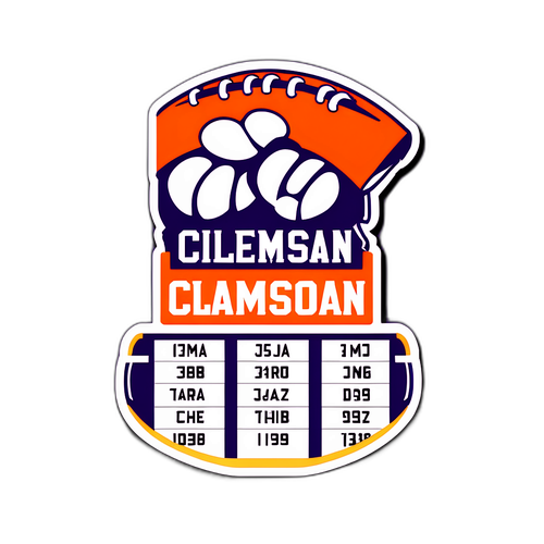 Minimalist Clemson Football Schedule Sticker