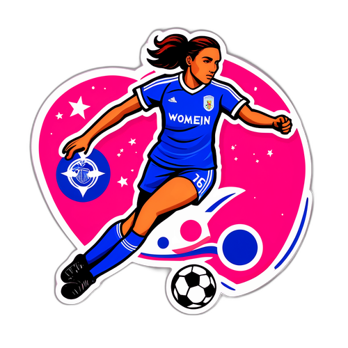 Diseño de sticker que simboliza el fútbol femenino en Rosario