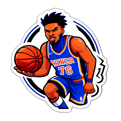 Ilustración de un jugador de baloncesto Thunder