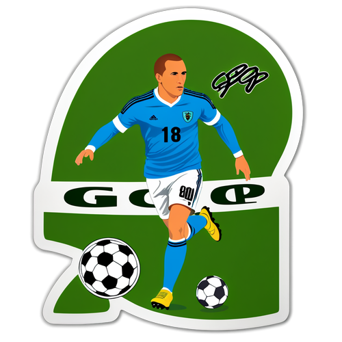 Sticker personalizat cu mingea de fotbal 'GSP'