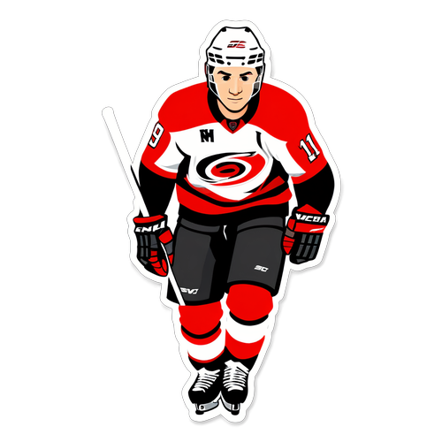 Samolepka s Martinem Nečasem v dresu Carolina Hurricanes