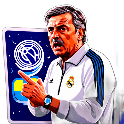 Stiker Pelatih Real Madrid yang Bersemangat