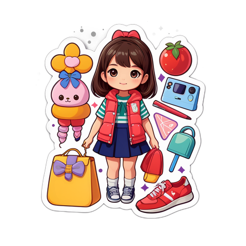 かわいいファッションアイテムのイラスト