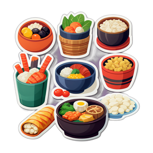 부산 전통 음식의 맛있는 스티커