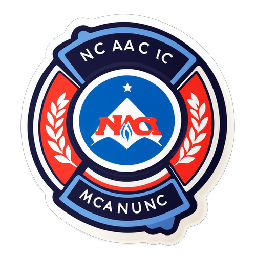 Sticker met NAC-logo en sportelementen