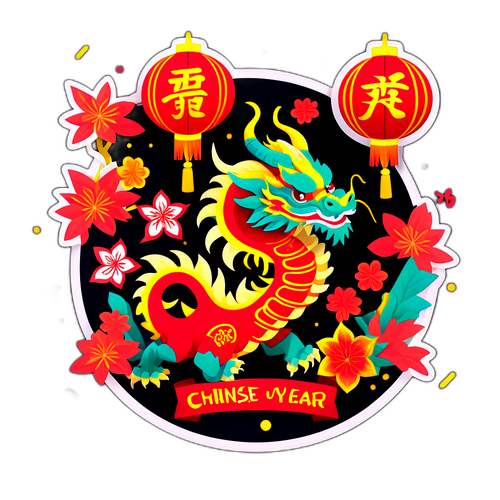 Sticker ya Sherehe za Mwaka Mpya wa Kichina