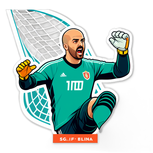 Vintage-teckning av Pepe Reina i målet