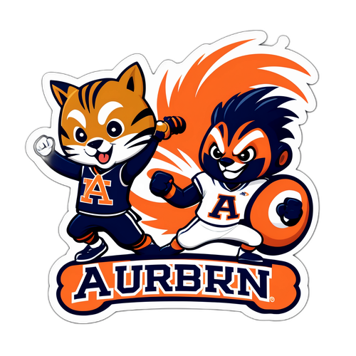 An Energetic Clash of Auburn vs. Purdue Mascots