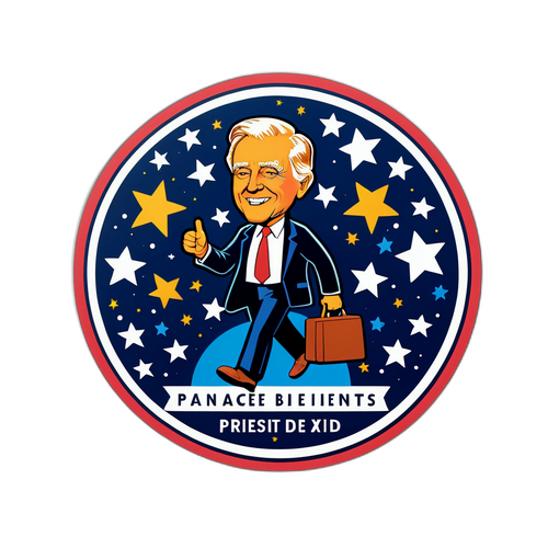Playful Presidential Walk of Fame Sticker