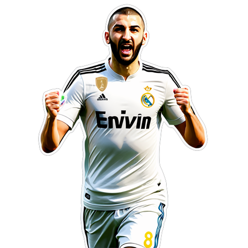Sticker ontwerp van Karim Benzema in actie