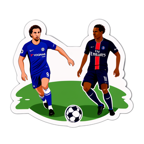 Chelsea FC vs PSG Sports Klistermærke