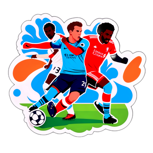 프리미어 리그의 상징적인 경기 장면 일러스트