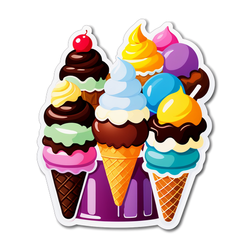 美味的冰淇淋甜点系列贴纸