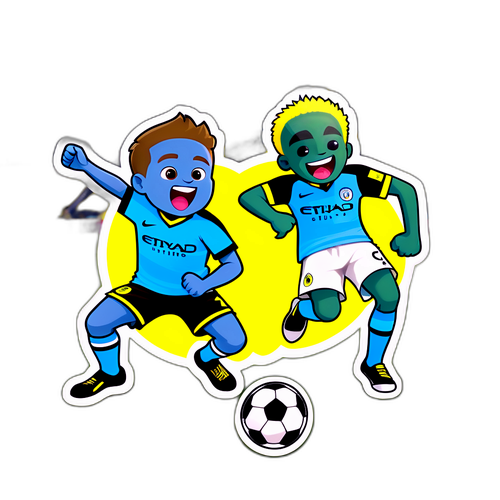 曼城與多特蒙德吉祥物足球賽