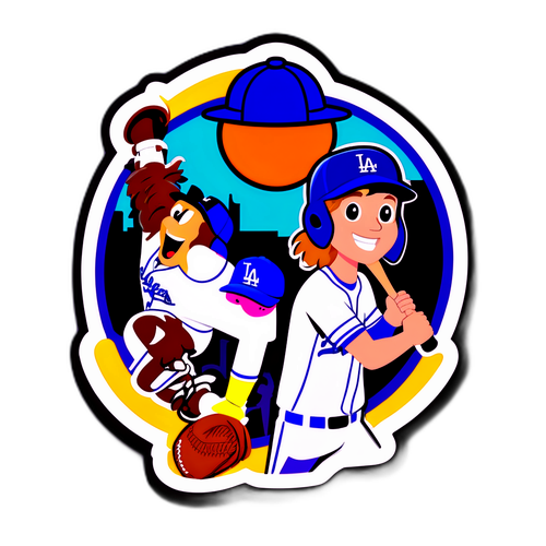 Colorful Dodgers vs. Rockies Baseball Sticker