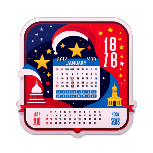 4 Ocak Tarihini Vurgulayan Sticker Tasarımı