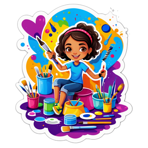 Morsom klistremerke av Rana Gruber i kunstprosjekt