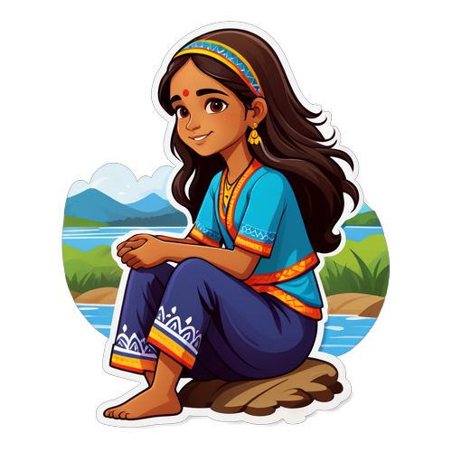 Indian Girl by the River Bay
