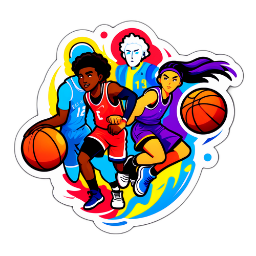 Vibrant na Sticker ng Mystic at Liberty Team sa Basketball
