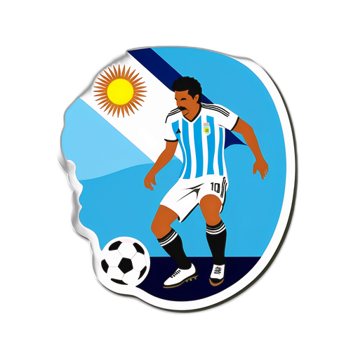 Sticker z motywem kulturowym Argentyny: tango i piłka nożna