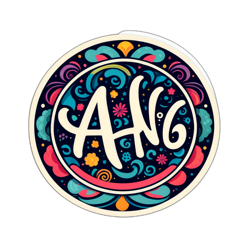 Stiker 'Yang' dengan Pola Abstrak