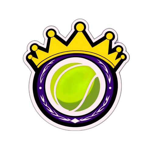 Sticker ya Wimbledon: Mpira wa Tenisi na Taji