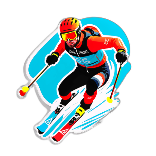 Ein Porträt von Daniel Grassl mit elegantem Skidesign