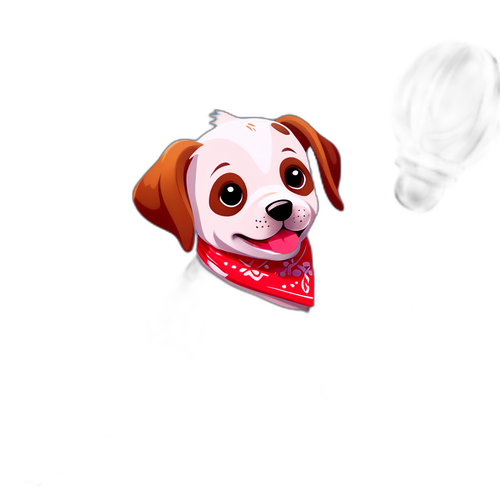 Playful Puppy with Bandana