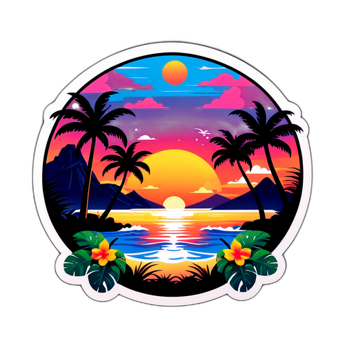 Bali Tropikal Manzara Çıkartması