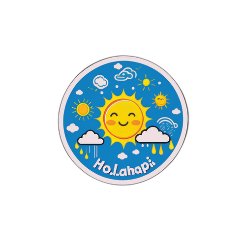 Lebendiger Sticker mit Wettermotiven