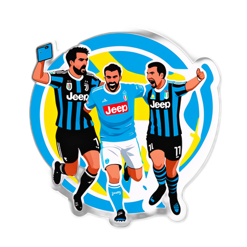 Aufregende Illustration eines Fußballspiels zwischen Juventus und Napoli