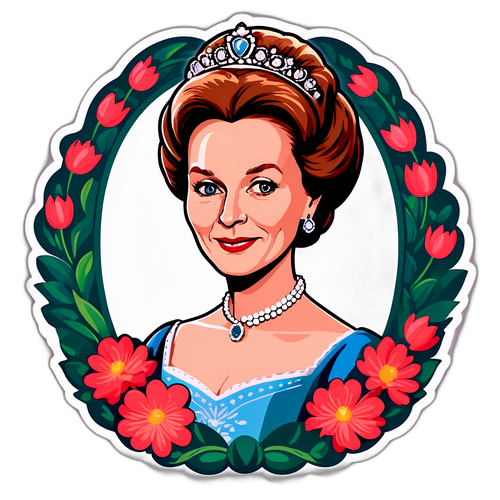 En sjarmerende klistremerke av dronning Sonja