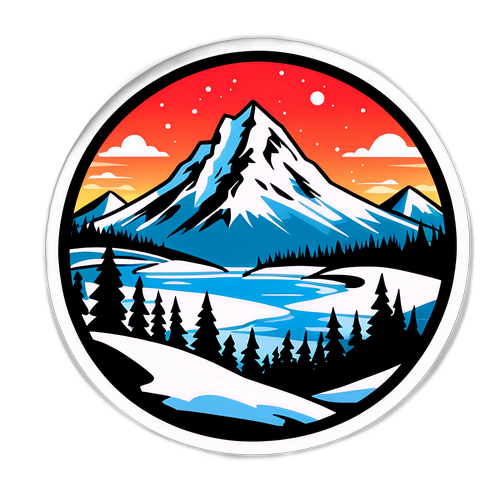 Schneelandschaft mit Warnschild