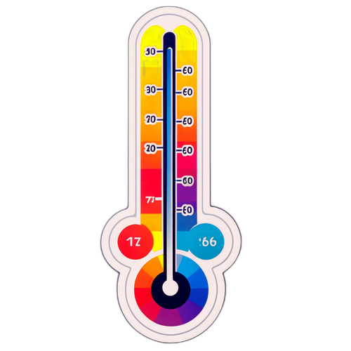 Sticker cu o scală de culori pentru temperatură